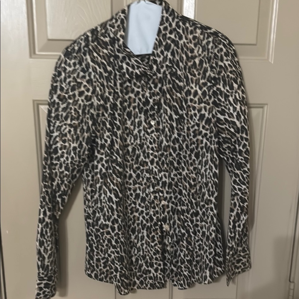 J. Crew Black and White Button Down Dress Shirt